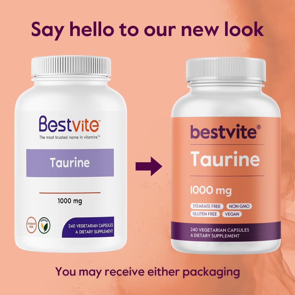 BESTVITE Taurine 1000mg, vue arrière de l'emballage