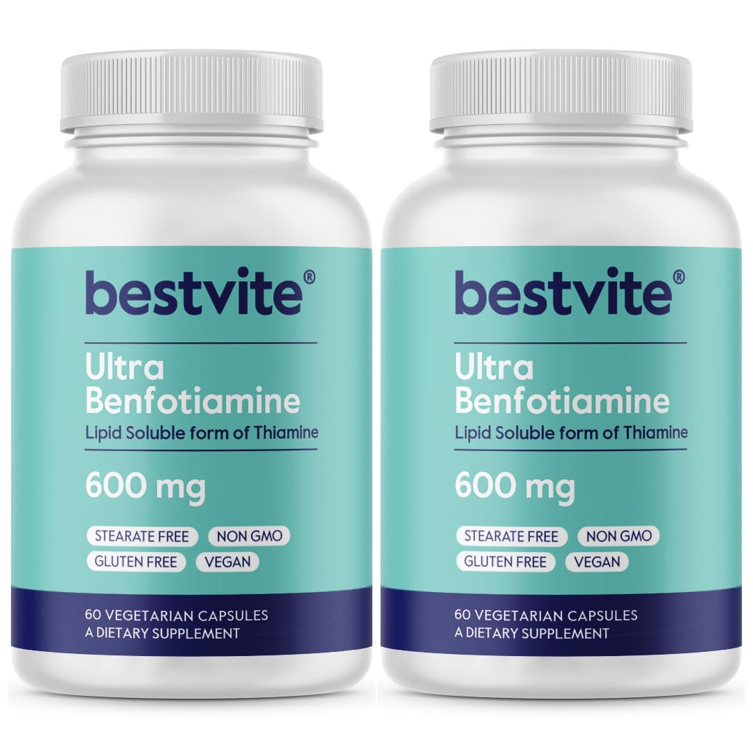 BESTVITE Ultra Benfotiamine 600mg capsules packaging front view