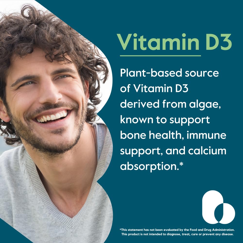 BESTVITE Vegan D3 2500 IU 120 capsules végétales arrière
