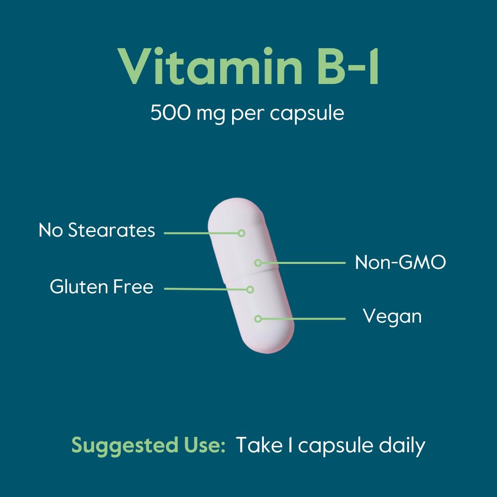 BESTVITE Vitamine B-1 500mg capsules sur une table