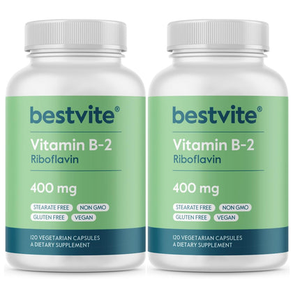 BESTVITE Vitamine B-2 400mg 240 Capsules Végétales vue de face