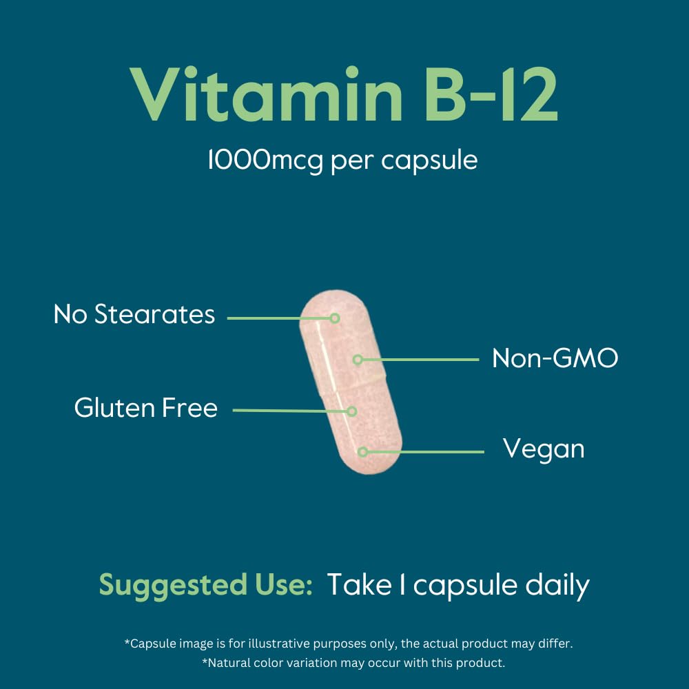 BESTVITE Vitamine B12 Methylcobalamine capsules sur une table
