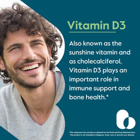 BESTVITE Vitamine D3 2000 UI 240 gélules, gélule à côté de l'emballage