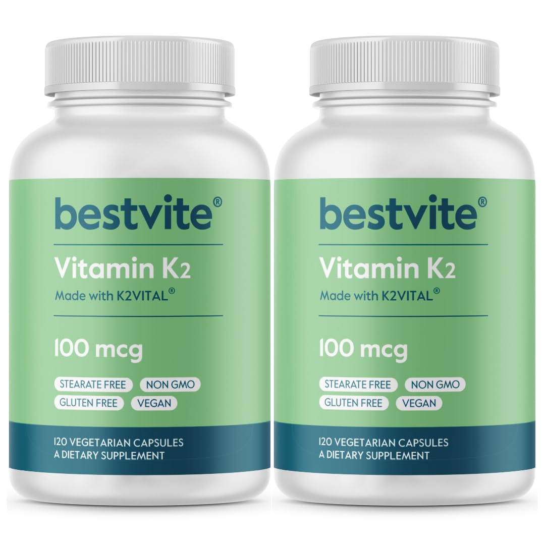 BESTVITE Vitamine K2 100mcg MK-7 gélules végétales vue de face