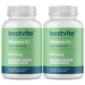BESTVITE Vitamine K2 100mcg MK-7 gélules végétales vue de face