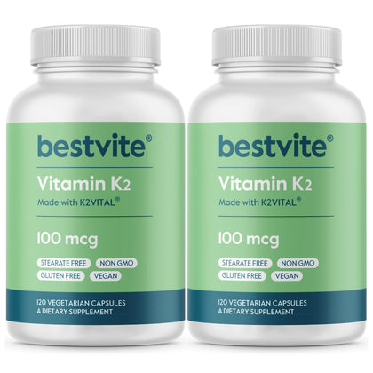 BESTVITE Vitamine K2 100mcg MK-7 gélules végétales vue de face