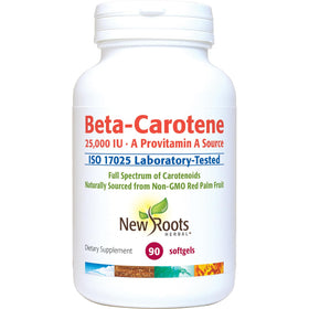 Beta-Carotène NEW ROOTS HERBAL 25 000 UI gélules molles vue de face