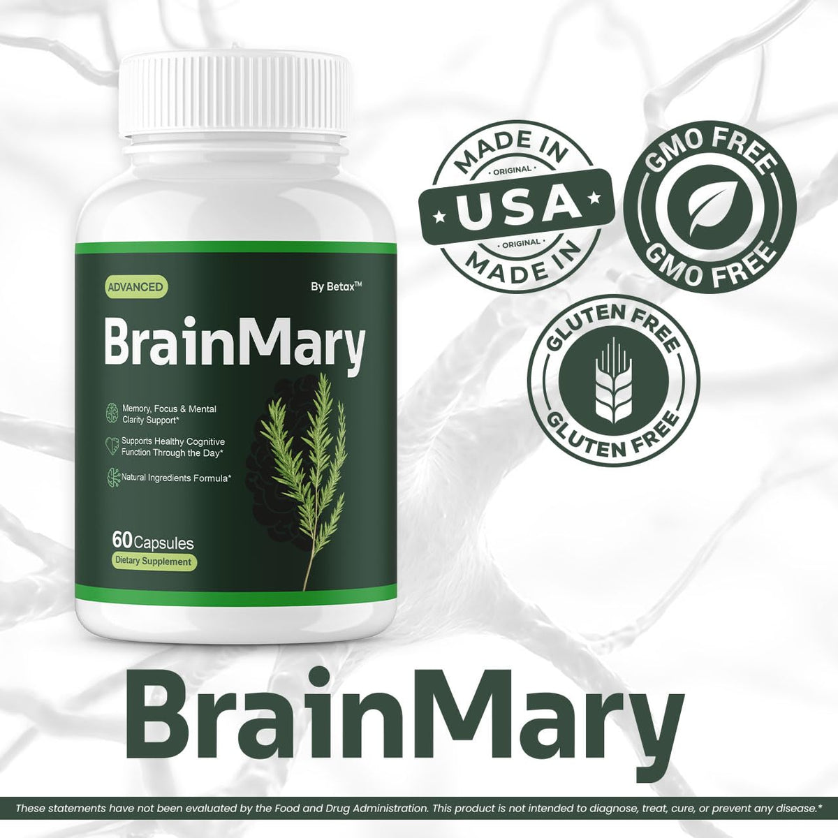 BetaX Capsules BrainMary montrant la boîte ouverte