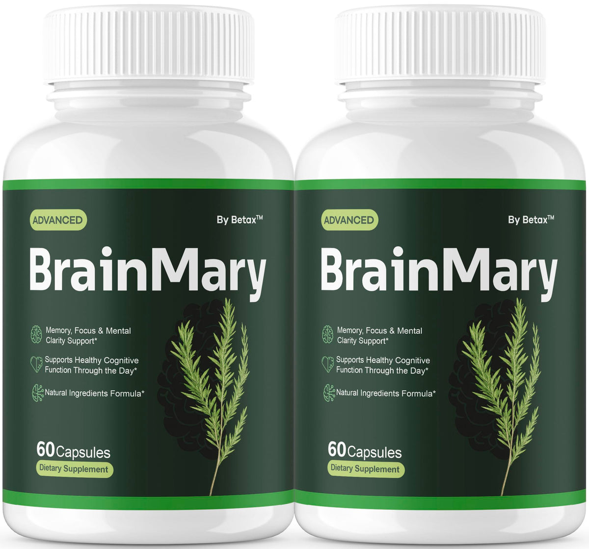 BetaX Capsules BrainMary vue avant avec l'emballage