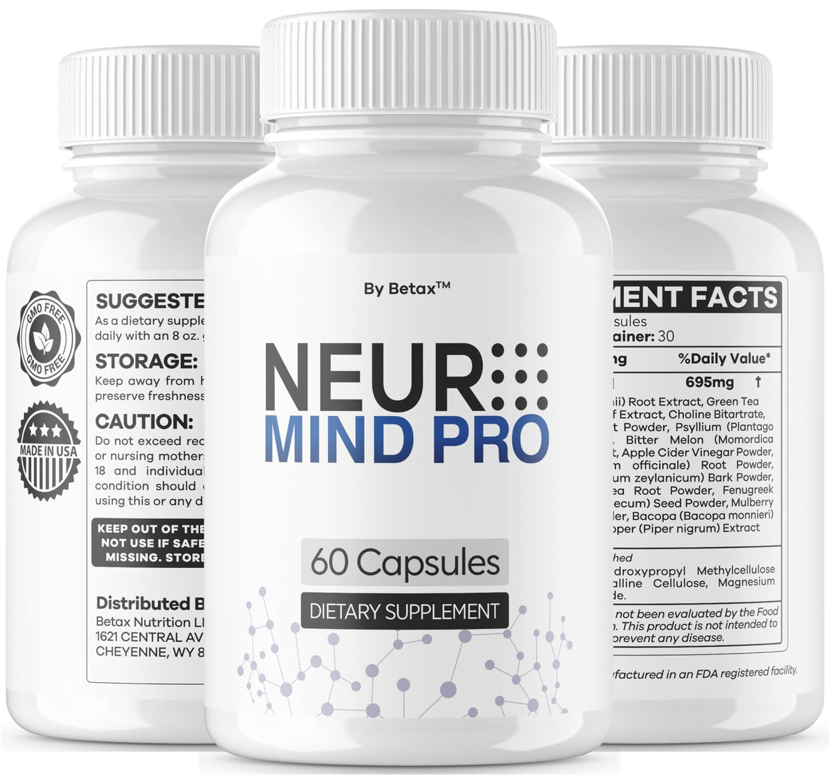BetaX NeuroMind Pro gélules avec un verre d'eau