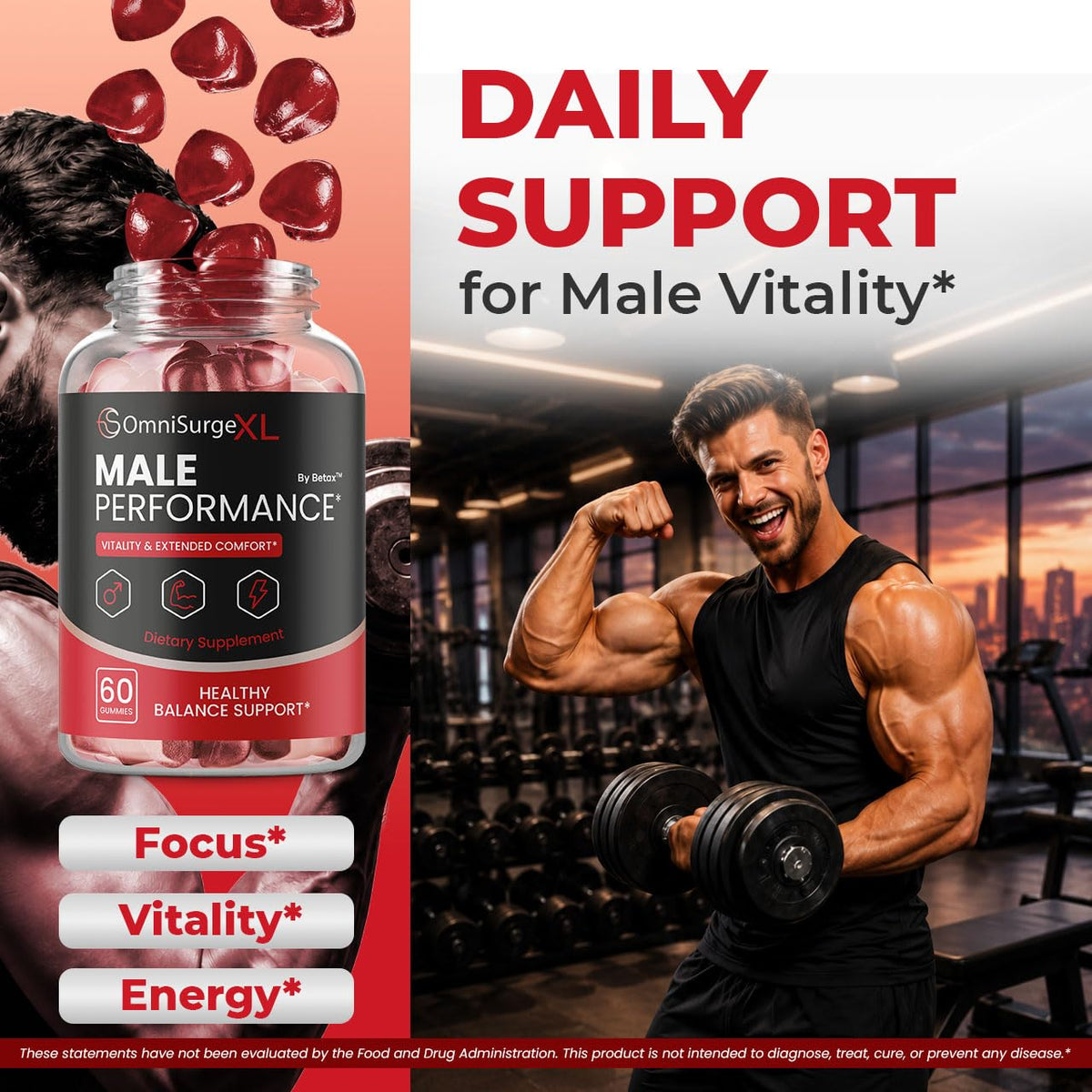 BetaX OmniSurge XL Gummies contenant 60 gummies