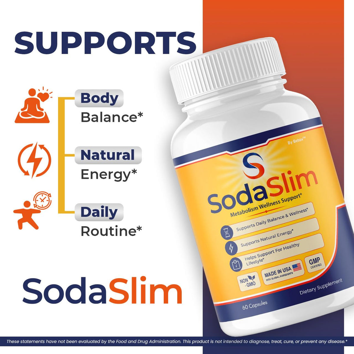 BetaX SodaSlim Capsules 300 bottle with label