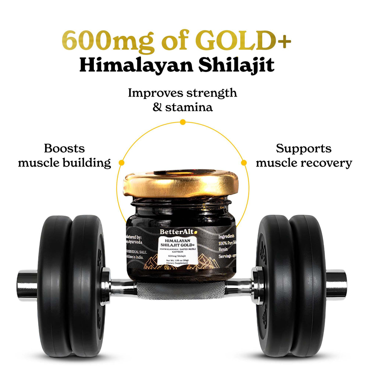 Better Alt Shilajit Gold+ 30g avec Ashwagandha en détail