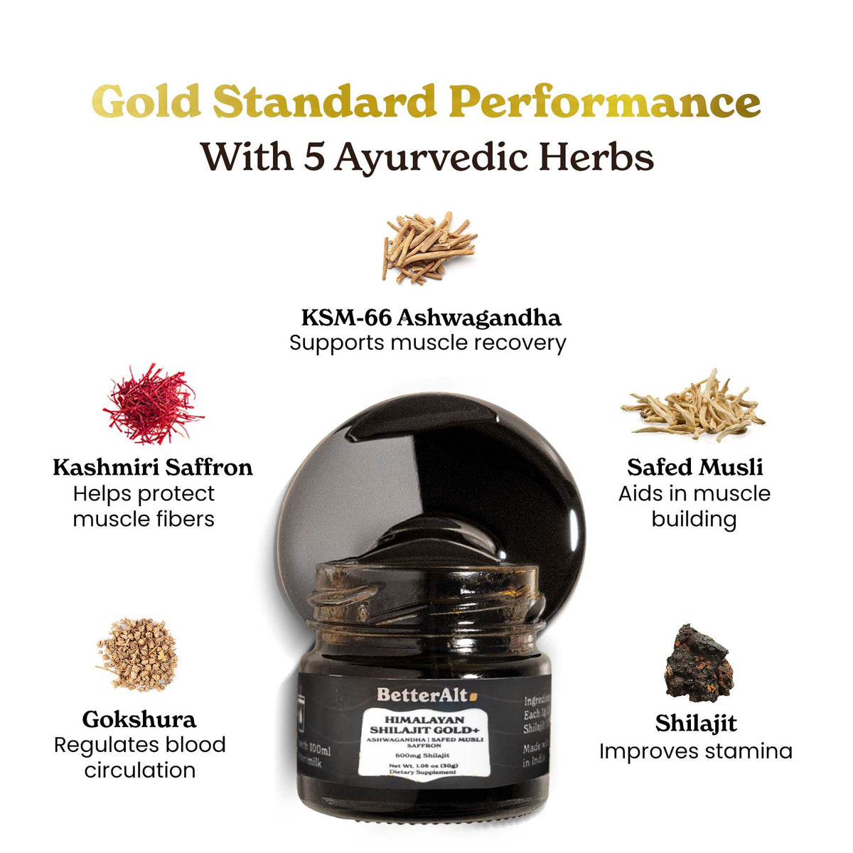 Better Alt Shilajit Gold+ 30g avec cuillère doseuse