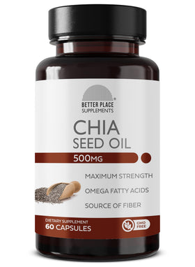 BETTER PLACE ORGANICS Huile de Graines de Chia 500mg - 60 Capsules vue de face