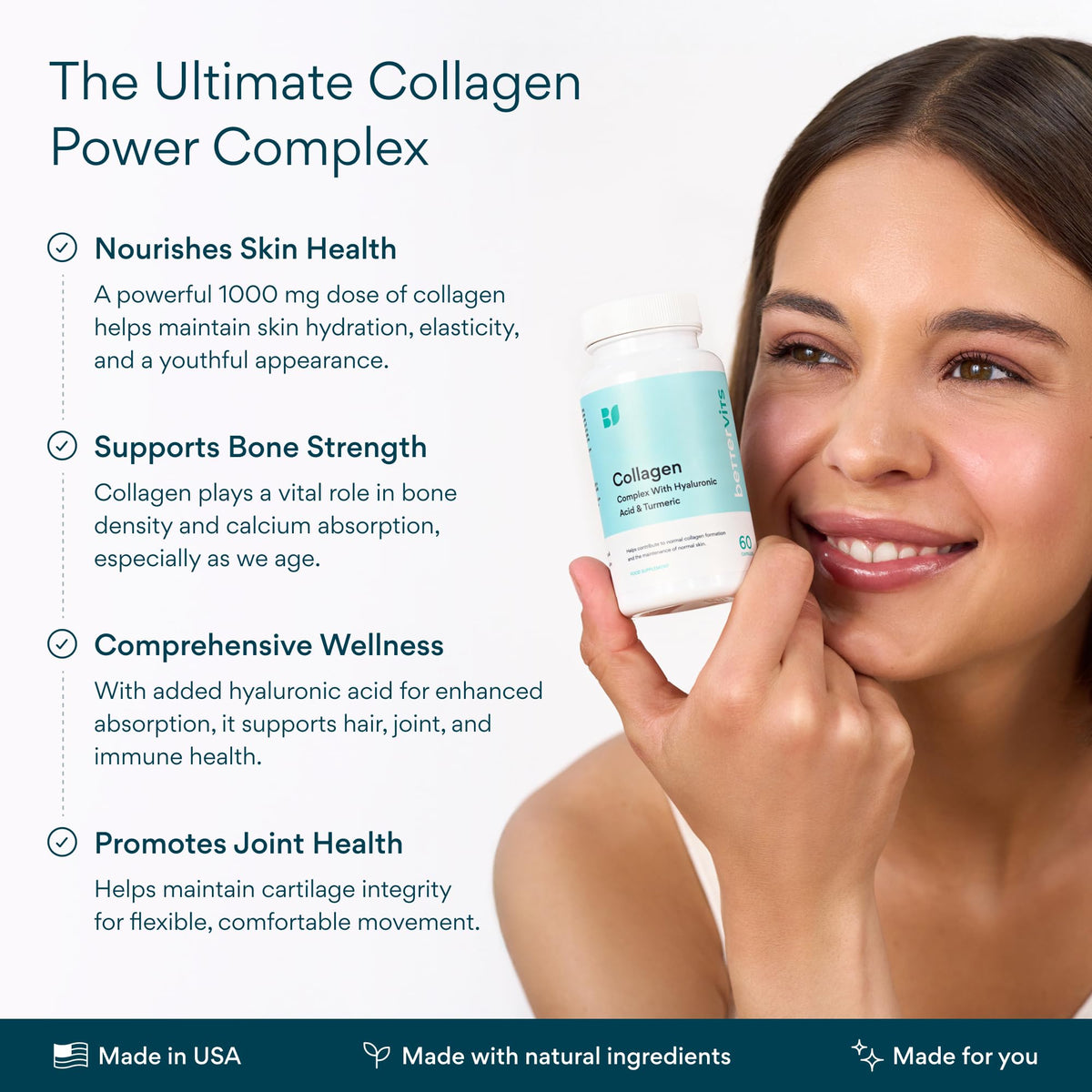 Bettervits Collagen Peptides Complex étiquette détaillée