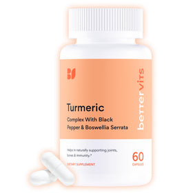 Bettervits Curcuma 1000mg 60 capsules vue avant avec emballage