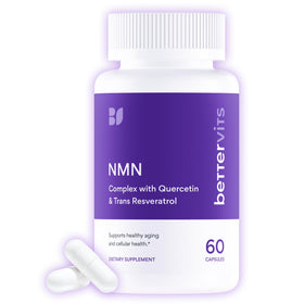 Bettervits NMN 500mg complexe avec Resvératrol et Quercétine, vue de face