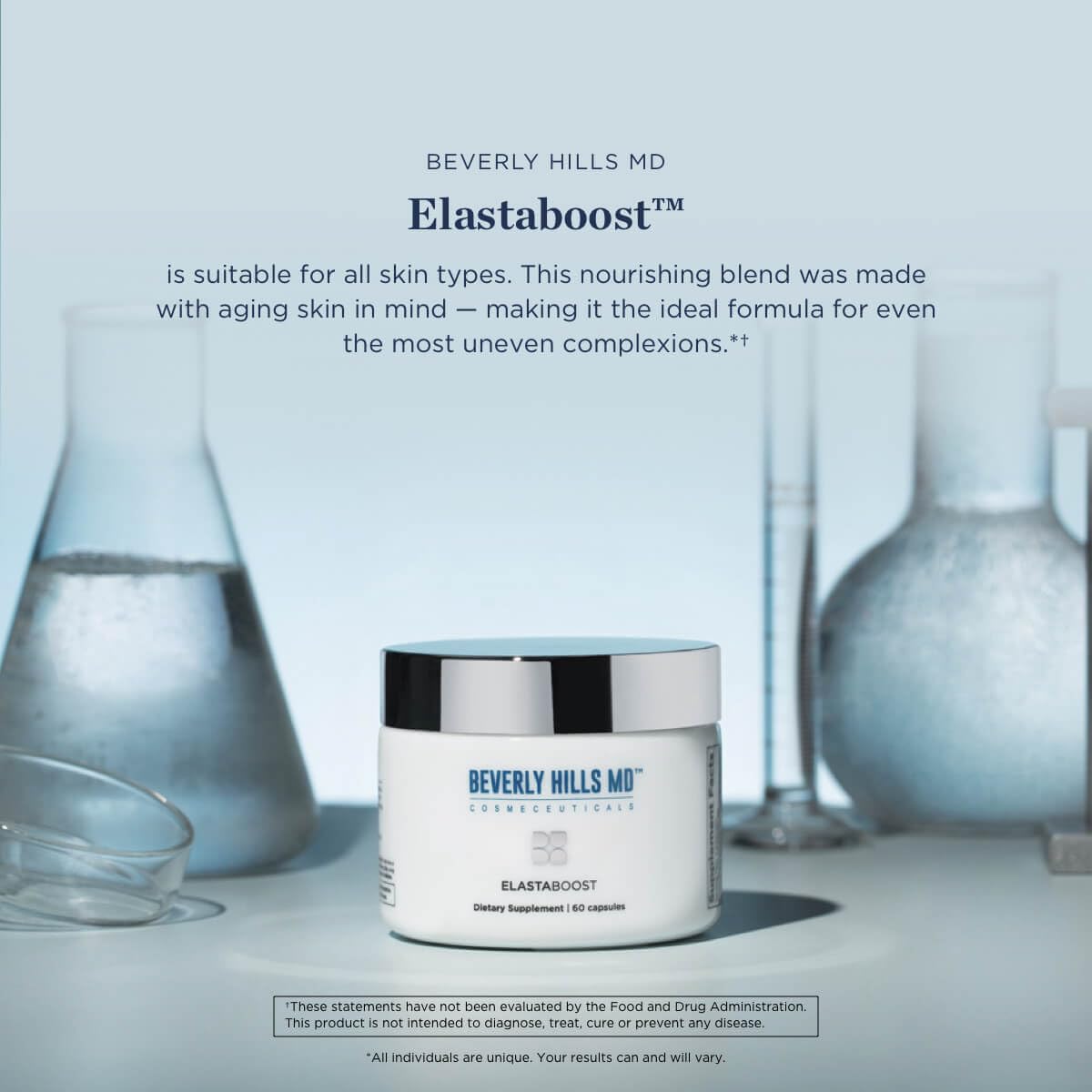 Beverly Hills MD ElastaBoost en main avec verre d'eau