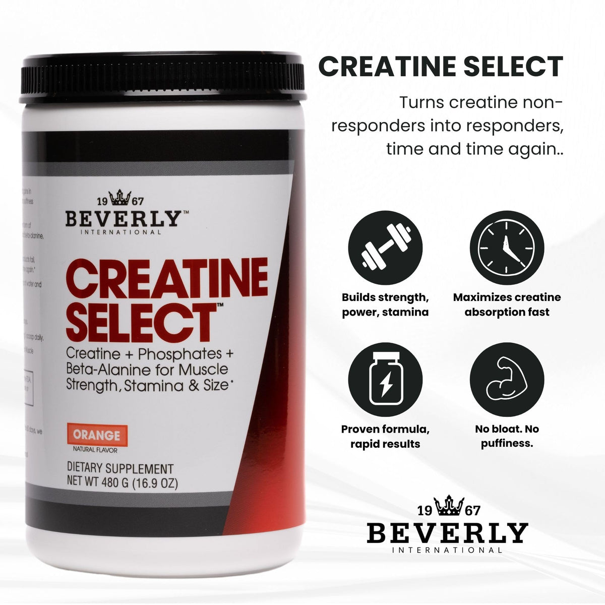 Beverly International Creatine Select en poudre d'orange