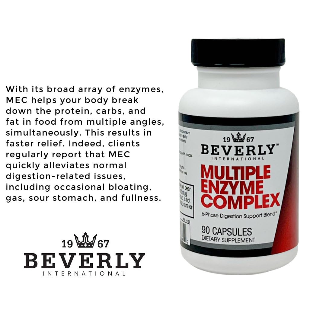 Beverly International MEC, flacon ouvert avec capsules visibles