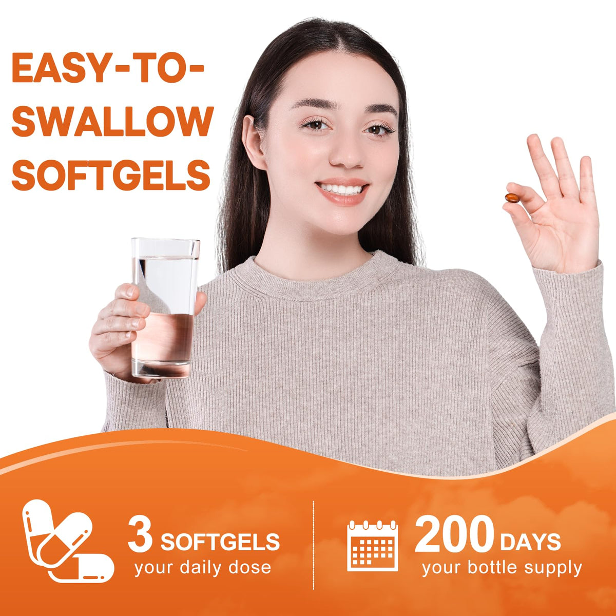 BEWORD Huile de pépins de courge et Saw Palmetto 3000mg avec arrière-plan naturel
