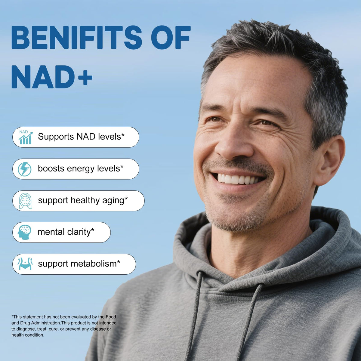 BEWORD Liposomal NAD+ 2000 mg 180 capsules avec étiquette
