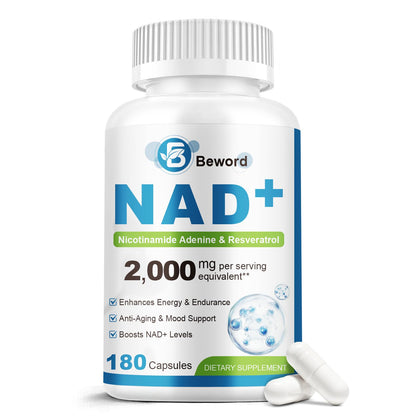 BEWORD Liposomal NAD+ 2000 mg 180 capsules vue de face
