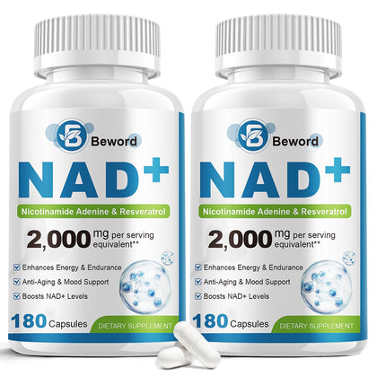 BEWORD Liposomal NAD 2000 mg flacon de 360 capsules vue de face