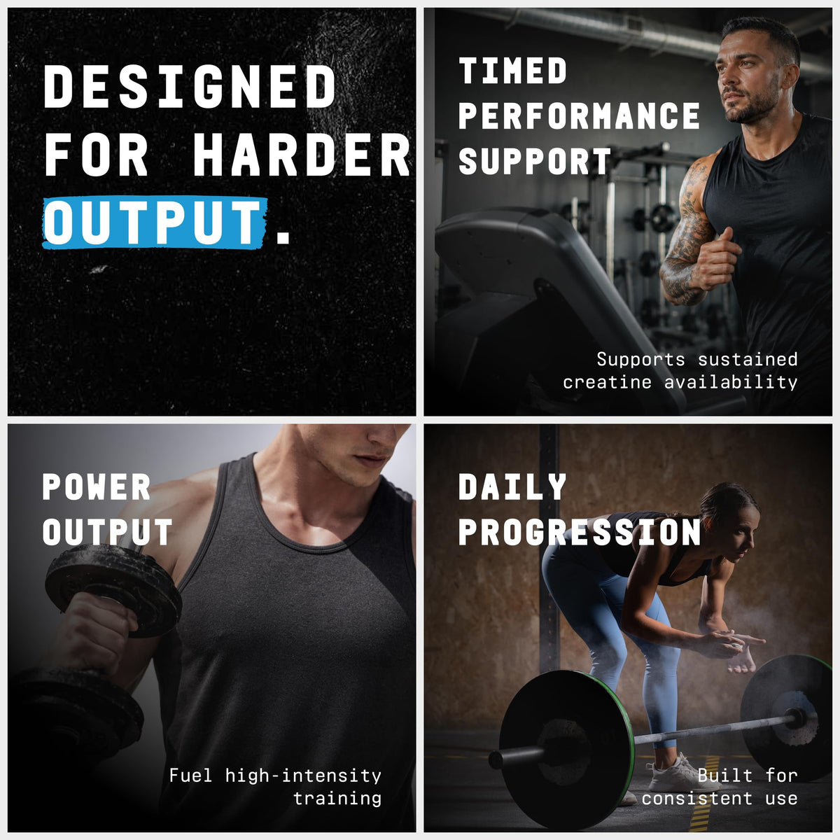 BEYOND RAW Créatine Monohydrate 340g avec des accessoires de fitness