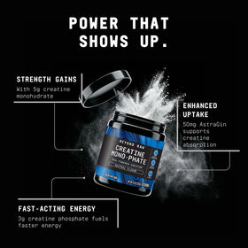BEYOND RAW Créatine Monohydrate 340g avec un shaker