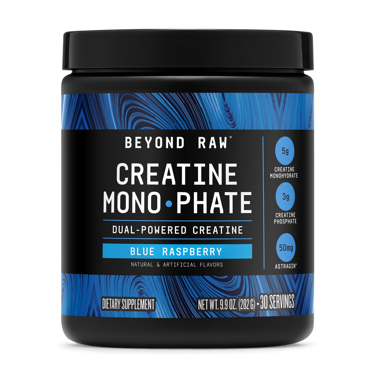 BEYOND RAW Créatine Monohydrate 363g Framboise Bleue vue de face