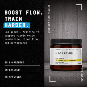 BEYOND RAW Poudre L-Arginine 168g vue arrière avec ingrédients