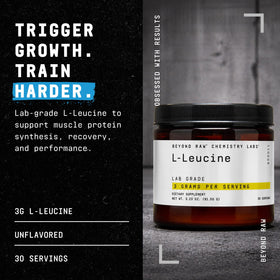BEYOND RAW Poudre L-Leucine 281g vue arrière avec informations nutritionnelles