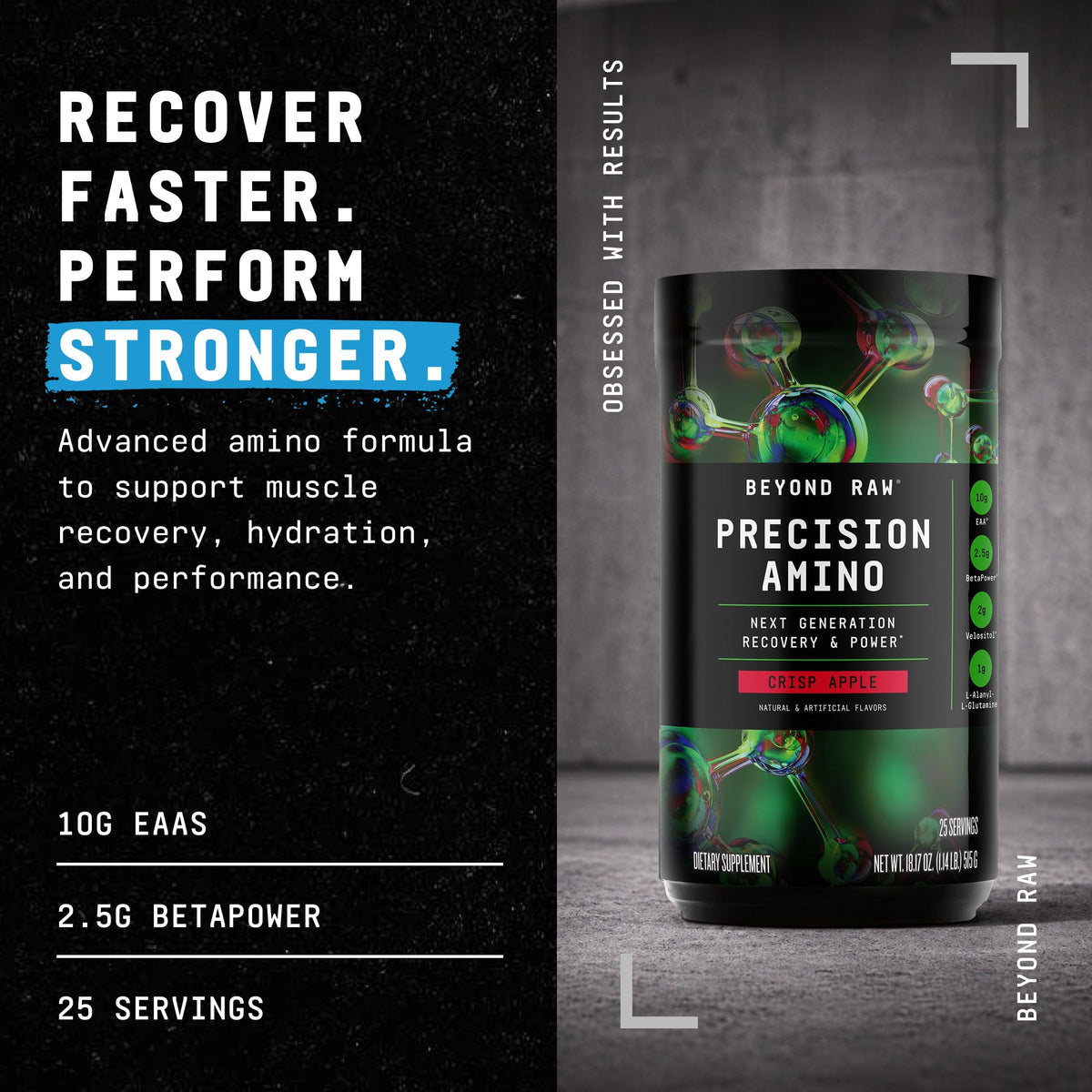 BEYOND RAW Precision Amino 10g BCAA avec cuillère doseuse