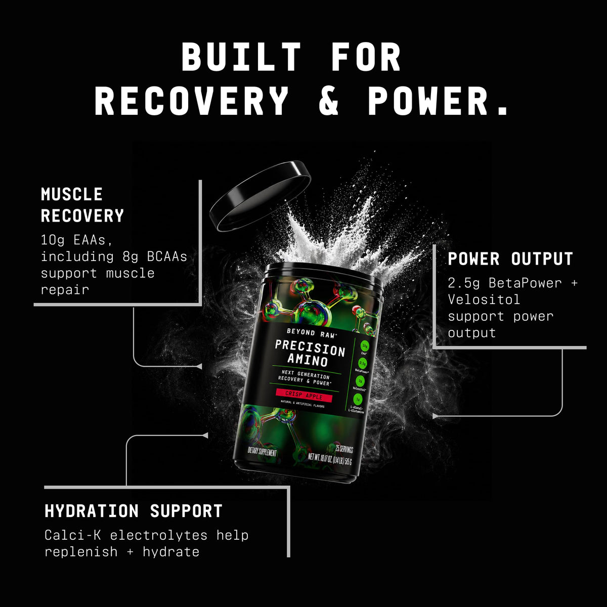 BEYOND RAW Precision Amino 10g BCAA en poudre verte