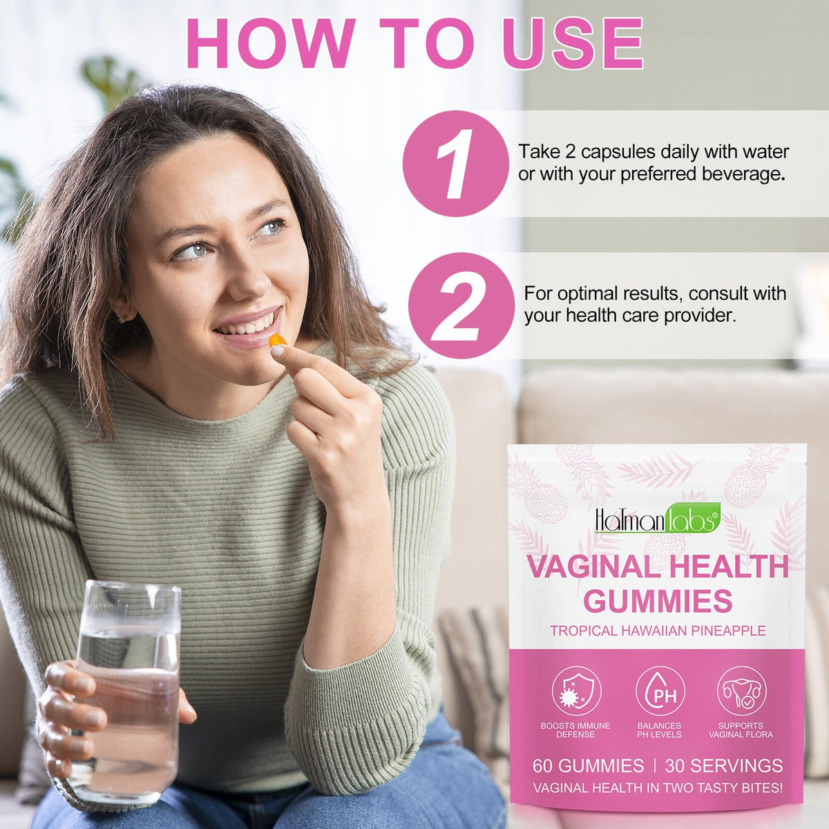 Beyxdu Gummies Équilibre Féminin dans un bol