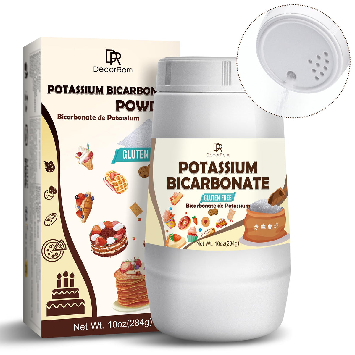 Bicarbonate de potassium 10oz en vue latérale