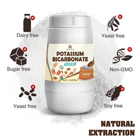 Bicarbonate de potassium 10oz sur une table de cuisine