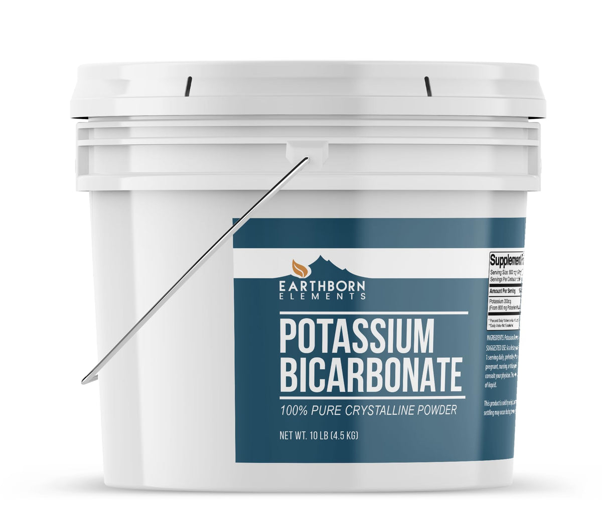 Bicarbonate de potassium en poudre Earthborn Elements vue de dessus