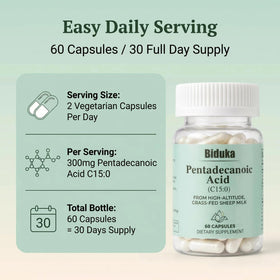 Biduka Acide Pentadécanoïque 300mg avec un fond nature