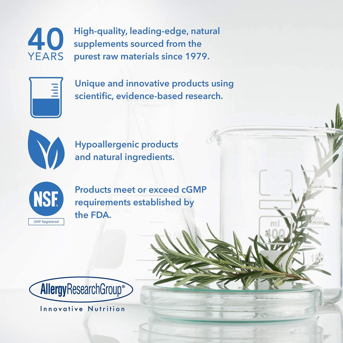 BifidoBiotics Allergy Research Group capsules avec verre d'eau