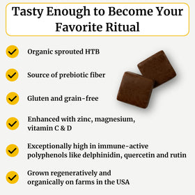 BIG BOLD HEALTH HTB Chews Chocolat, ingrédients affichés sur l'étiquette