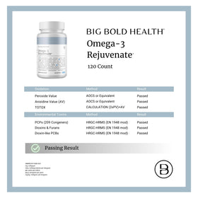 BIG BOLD HEALTH Omega-3 Huile de Poisson 120 Capsules sur un fond blanc