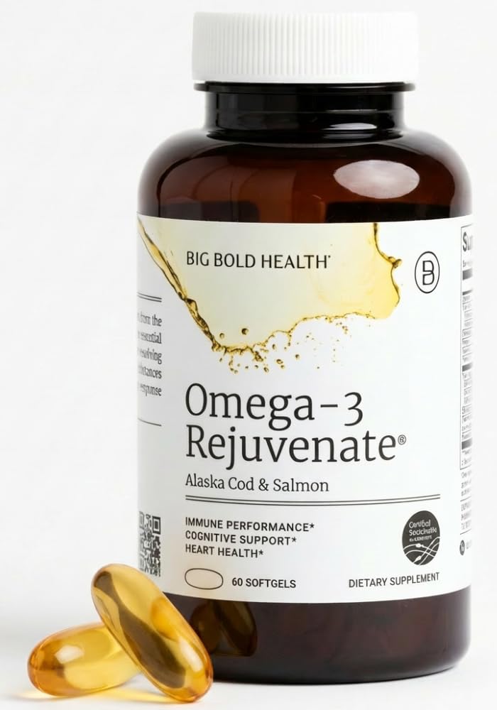 BIG BOLD HEALTH Omega-3 Huile de Poisson Sauvage 60 gélules vue de face
