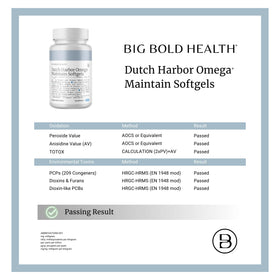 BIG BOLD HEALTH Omega Maintain 120 Softgels vue arrière