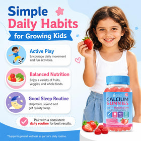 BIGBIO Gummies Calcium Enfant 90 Gummies Fraise côté