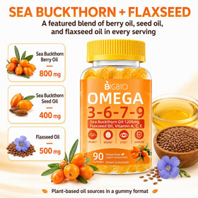 BIGBIO Gummies Omega 3-6-7-9 1200mg dosage