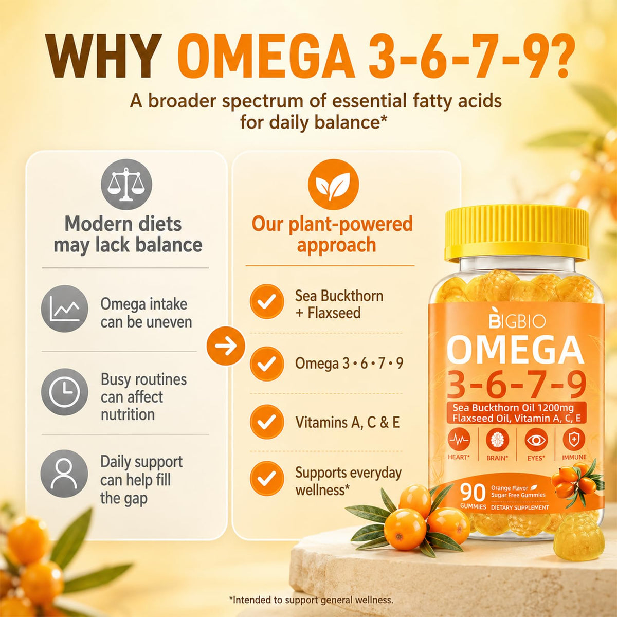BIGBIO Gummies Omega 3-6-7-9 1200mg ingrédients