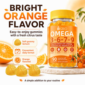 BIGBIO Gummies Omega 3-6-7-9 1200mg pot ouvert
